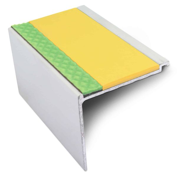 Commercial Stair Nosing 60mm x 55mm Non Slip With PVC Insert Step Edge Protection DDA Compliant 