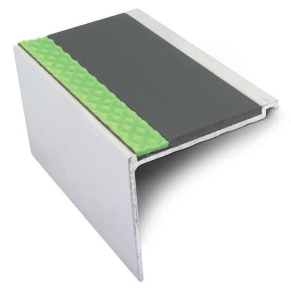 Commercial Stair Nosing 60mm x 55mm Non Slip With PVC Insert Step Edge Protection DDA Compliant 