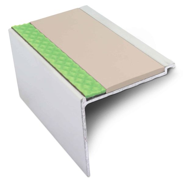 Commercial Stair Nosing 60mm x 55mm Non Slip With PVC Insert Step Edge Protection DDA Compliant 