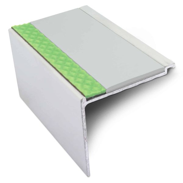 Commercial Stair Nosing 60mm x 55mm Non Slip With PVC Insert Step Edge Protection DDA Compliant 