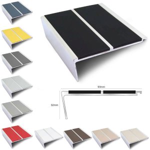 Commercial Stair Nosing 93mm x 32mm Non Slip PVC Insert Stair Nosing Edge Trim