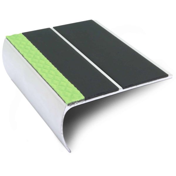 Commercial Stair Nosing Edge Trim With Pvc Insert Aluminium Anti Slip 87 x 40mm