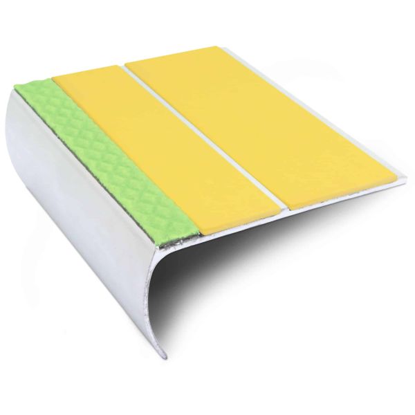 Commercial Stair Nosing Edge Trim With Pvc Insert Aluminium Anti Slip 87 x 40mm