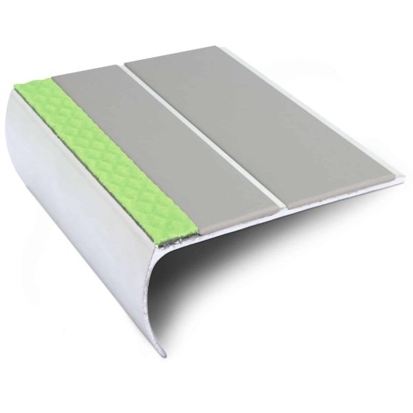 Commercial Stair Nosing Edge Trim With Pvc Insert Aluminium Anti Slip 87 x 40mm