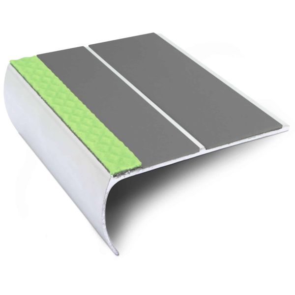 Commercial Stair Nosing Edge Trim With Pvc Insert Aluminium Anti Slip 87 x 40mm