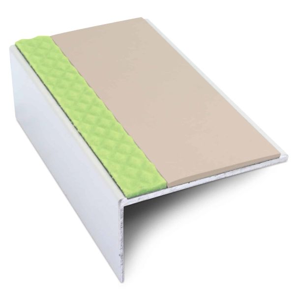 Commercial Stair Nosing 56mm x 32mm Edge Trim With Anti Slip PVC Insert DDA Compliant