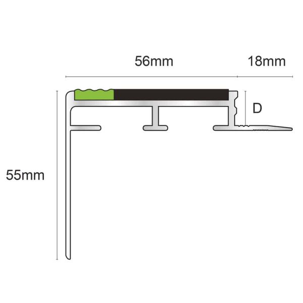 Commercial Stair Nosing 10mm Flooring Slimline Non Slip Stair Nosing Heavy Duty 