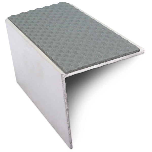 DDA Compliant Aluminium Stair Nosing Edge Trim Non Slip With Pvc Insert 56 x 55mm 