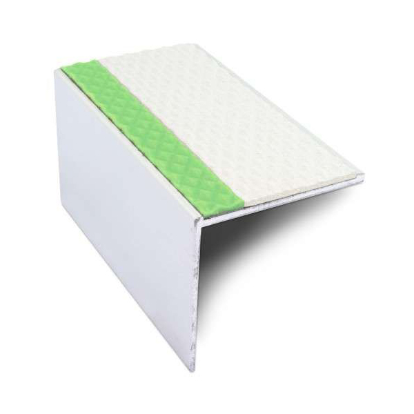 DDA Compliant Aluminium Non Slip Stair Nosing Edge Trim With Pvc Insert 56 x 55mm