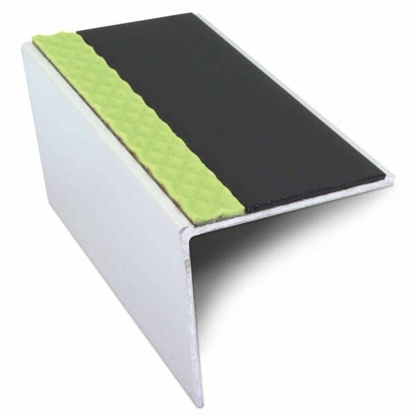 DDA Compliant Aluminium Non Slip Stair Nosing Edge Trim With Pvc Insert 67 x 55mm