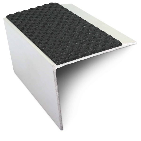 DDA Compliant Aluminium Non Slip Stair Nosing Edge Trim With Pvc Insert  67 x 55mm