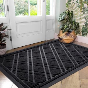 Dirt Trapper Non-Slip Rubber Backing Waterproof Entrance Rug Doormat for Outdoor and Indoor
