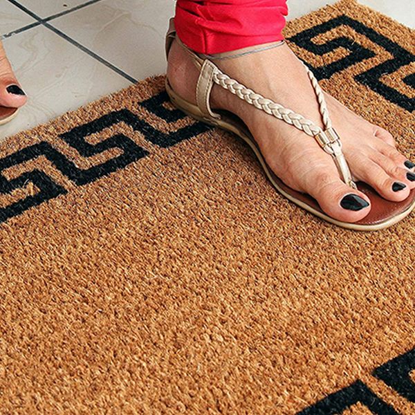 Natural Coir Doormat Non Slip Abstract Design Entrance Welcome Mat