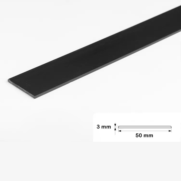 1m Durable Black PVC Flat Bar Trim Architrave Cover