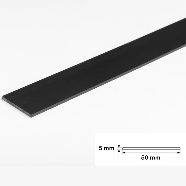 1m Durable Black PVC Flat Bar Trim Architrave Cover