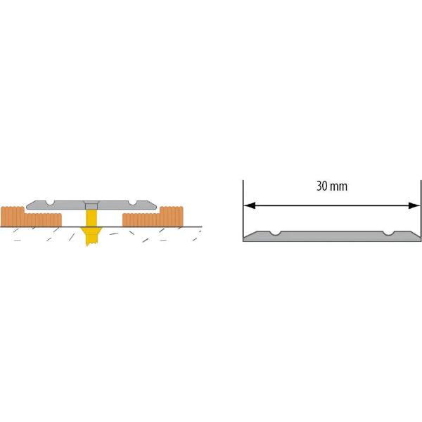 Aluminium Screw Fix Door Floor Flat Drilled Fluted Edging Bar Threshold Trim 