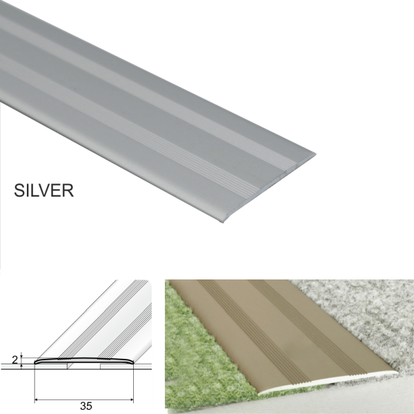 Flat Aluminium Door Thresholds Self Adhesive, Floor Trim