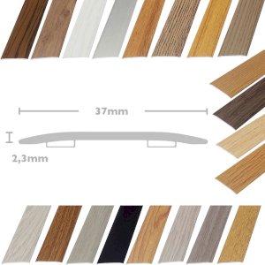 37mm Flat Cover Plate Stick Down Threshold Door Bars Profile Edge Strip Laminate, Vinyl & Tile