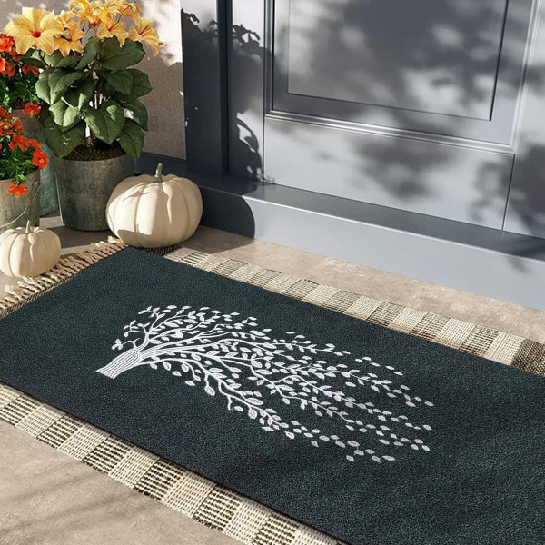 Non Slip Rubber Backing Tree of Life Welcome Mats - Entrance Decor For Outdoor