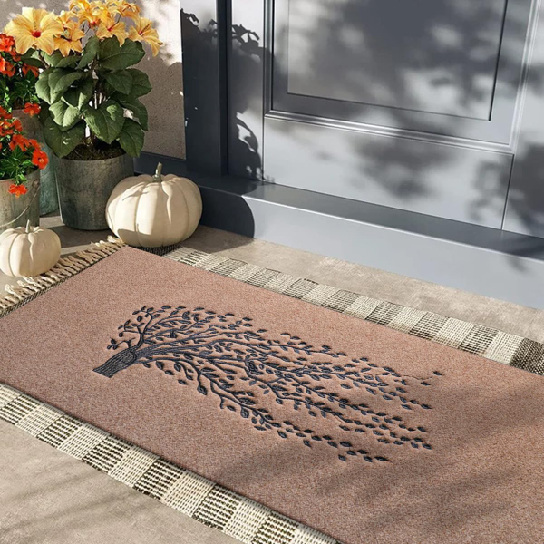 Non Slip Rubber Backing Tree of Life Welcome Mats - Entrance Decor For Outdoor