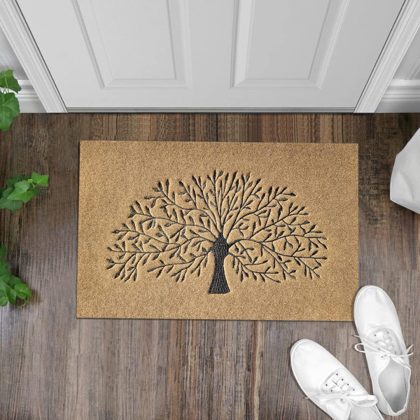 Non Slip Rubber Backing Tree of Life Welcome Mats - Entrance Decor For Outdoor