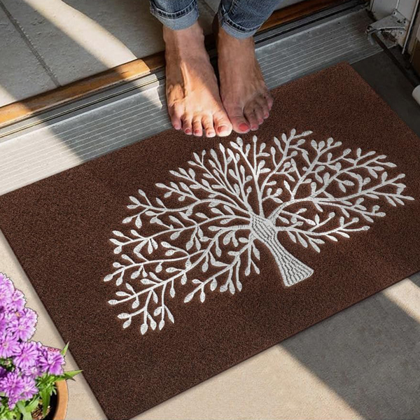 Non Slip Rubber Backing Tree of Life Welcome Mats - Entrance Decor For Outdoor