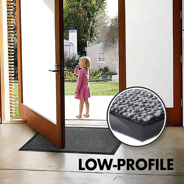 Heavy Duty Grey/Black Non Slip Rubber Barrier Mats Hard Wearing For Indoor & Outdoor