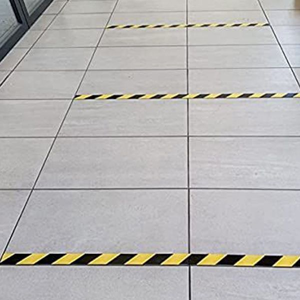 Hazard Tape Black and Yellow Warning Safety Tape, Caution Tape Roll, Adhesive Hazard Floor Marking Tape Heavy Duty Tape