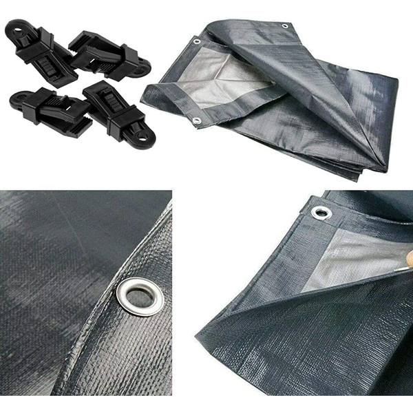 Heavy Duty 200 GSM  Reinforced Waterproof Tarpaulin Cover + 4 Tarp Clips