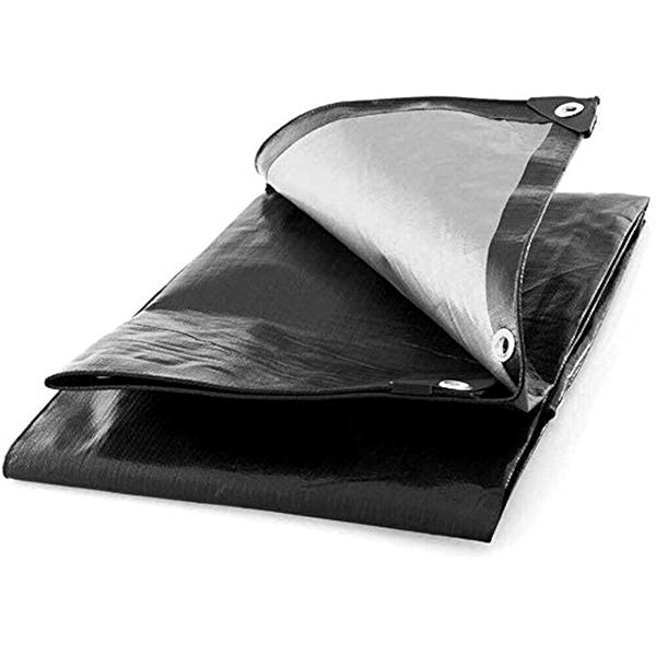 Heavy Duty 235 GSM Black Tarpaulin Waterproof  Cover Tarp + 10 Bungee Balls