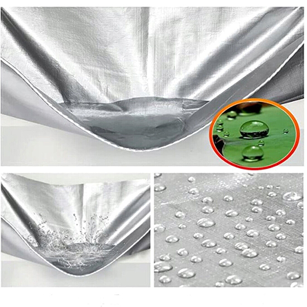 Heavy Duty 260GSM Silver & Black Tarpaulin Regular Waterproof Ground Camping Cover Tarp 