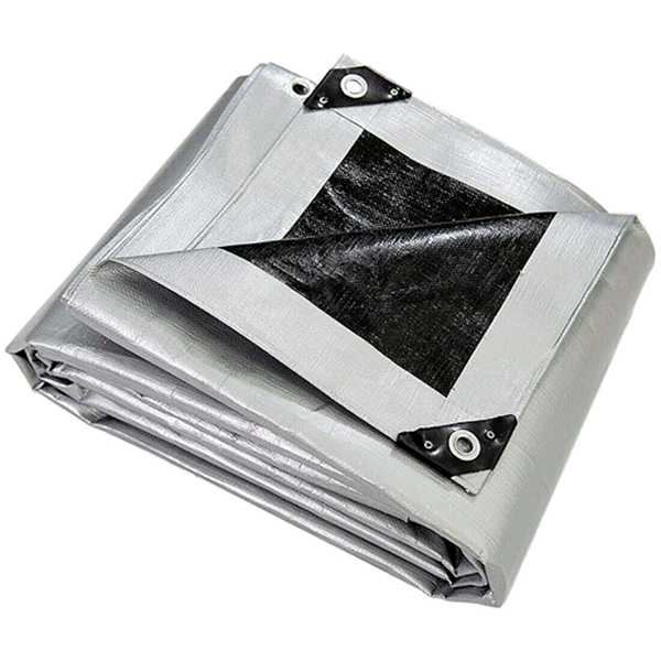 Heavy Duty 260GSM Silver & Black Tarpaulin Regular Waterproof Ground Camping Cover Tarp 