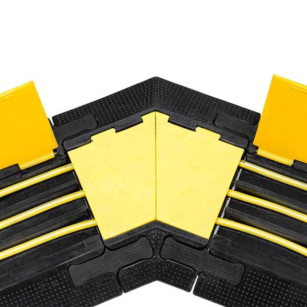 Heavy Duty Cable Protector Corner Connector - Yellow & Black