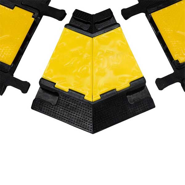 Heavy Duty Cable Protector Corner Connector - Yellow & Black