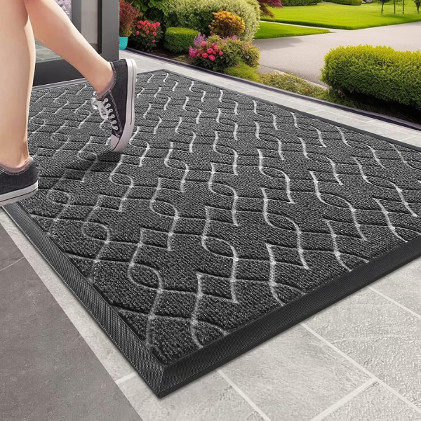 Heavy Duty Water Absorbent Entry Outdoor Rugs Durable Front Non Slip Backing Door Mats 