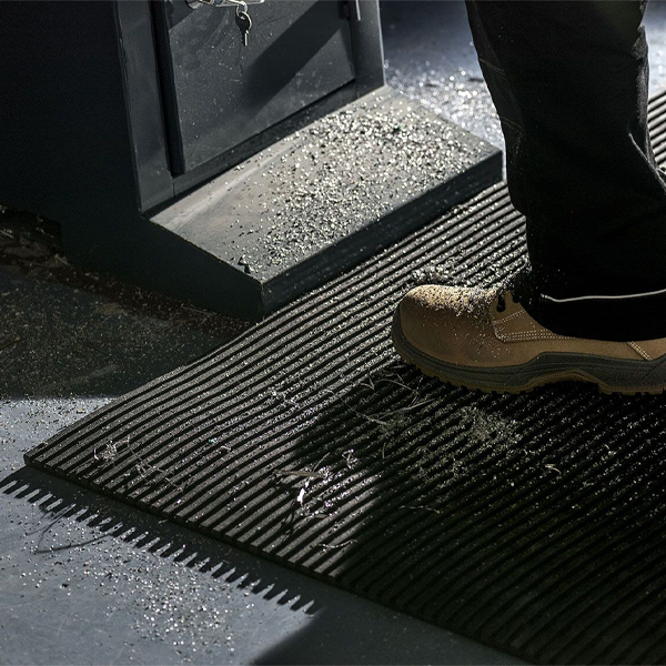 Multi-Use Slip Resistant Rubber Interflex Matting with Fine Grooves