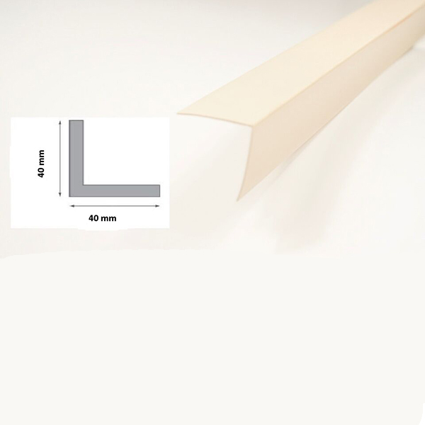 1m Ivory Plastic PVC Corner 90 Degree Angle Trim