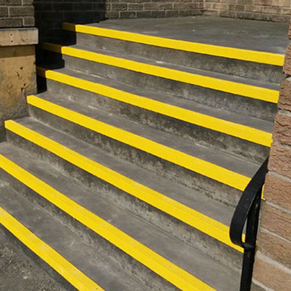 Medium Grit Stair Nosing Cover 70mm x 30mm Anti-Slip -  Yellow