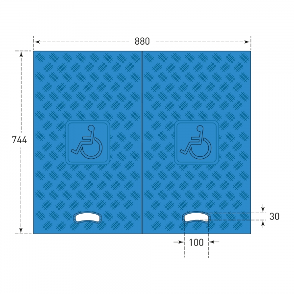 Mobility Wheelchair Ramp with Embedded Cable Protection - Pack of 2