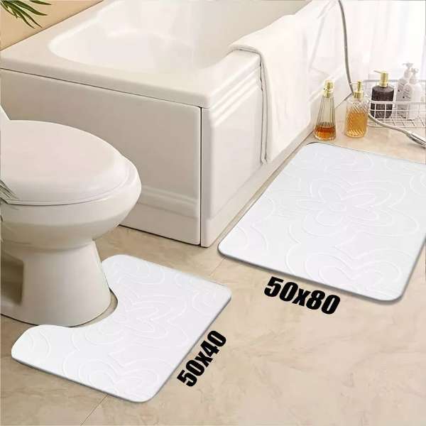 Modern Soft Water Absorbent Non Slip Toilet Pedestal Mats - Small Large Bathroom Rug