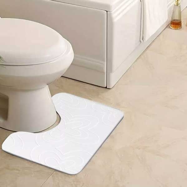 Modern Soft Water Absorbent Non Slip Toilet Pedestal Mats - Small Large Bathroom Rug