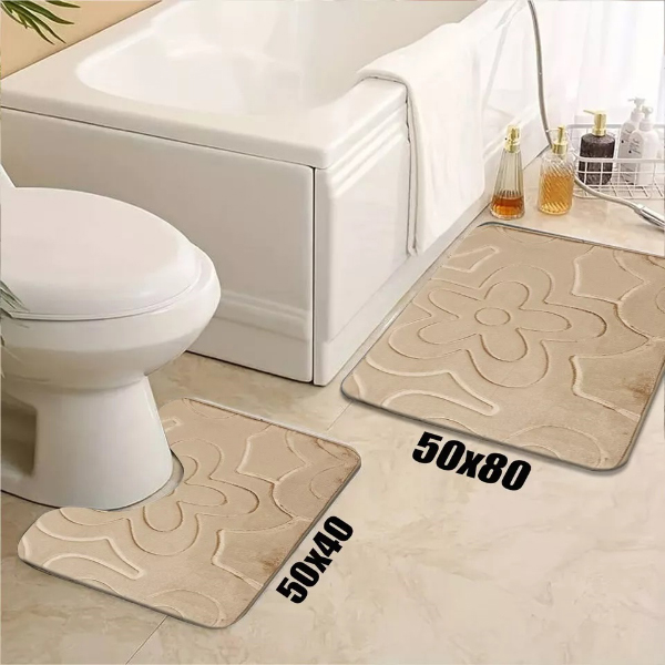 Modern Soft Water Absorbent Non Slip Toilet Pedestal Mats - Small Large Bathroom Rug