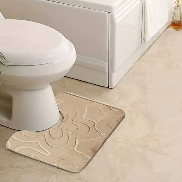 Modern Soft Water Absorbent Non Slip Toilet Pedestal Mats - Small Large Bathroom Rug