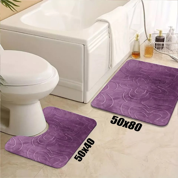 Modern Soft Water Absorbent Non Slip Toilet Pedestal Mats - Small Large Bathroom Rug