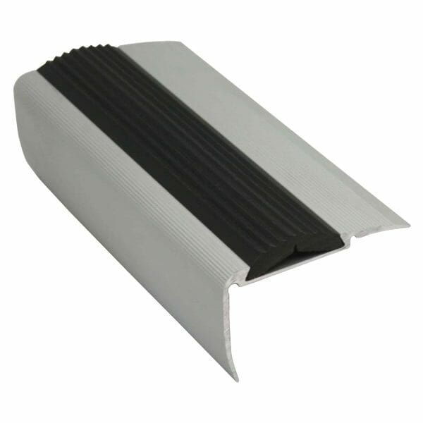 Non Slip Aluminium Stair Nosing With Black Rubber Insert