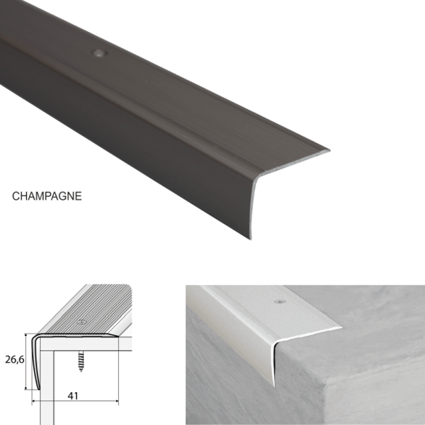 Non Slip Aluminium Stair Nosing for Wooden Stair Treads