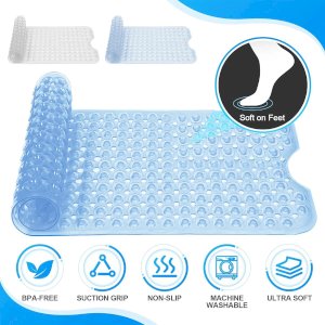 Non Slip Extra Large Anti Mold Strong Rubber Suction Bathtub Bubble Mat 