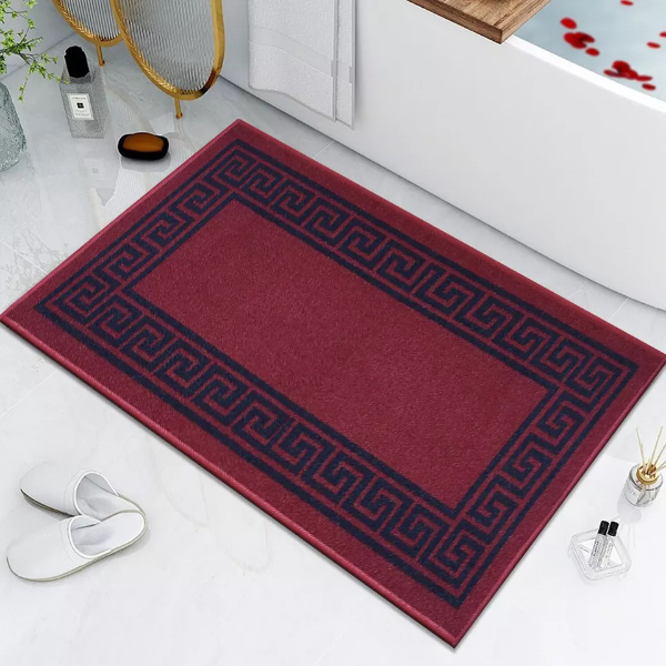 Non Slip Water Absorbent Toilet Pedestal Mat, Small & Large Bathroom Rug