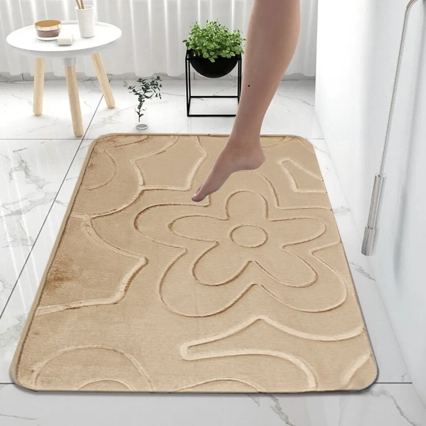 Modern Soft Water Absorbent Non Slip Toilet Pedestal Mats - Small Large Bathroom Rug