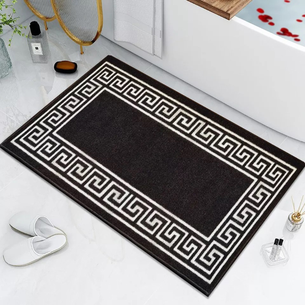 Non Slip Water Absorbent Toilet Pedestal Mat, Small & Large Bathroom Rug